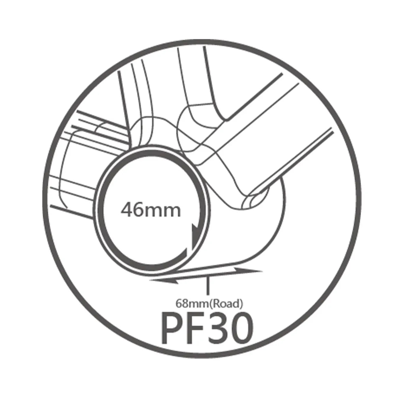 Tripeak PF30 68mm 3in1 Bottom Bracket (30mm,DUB,HG24)