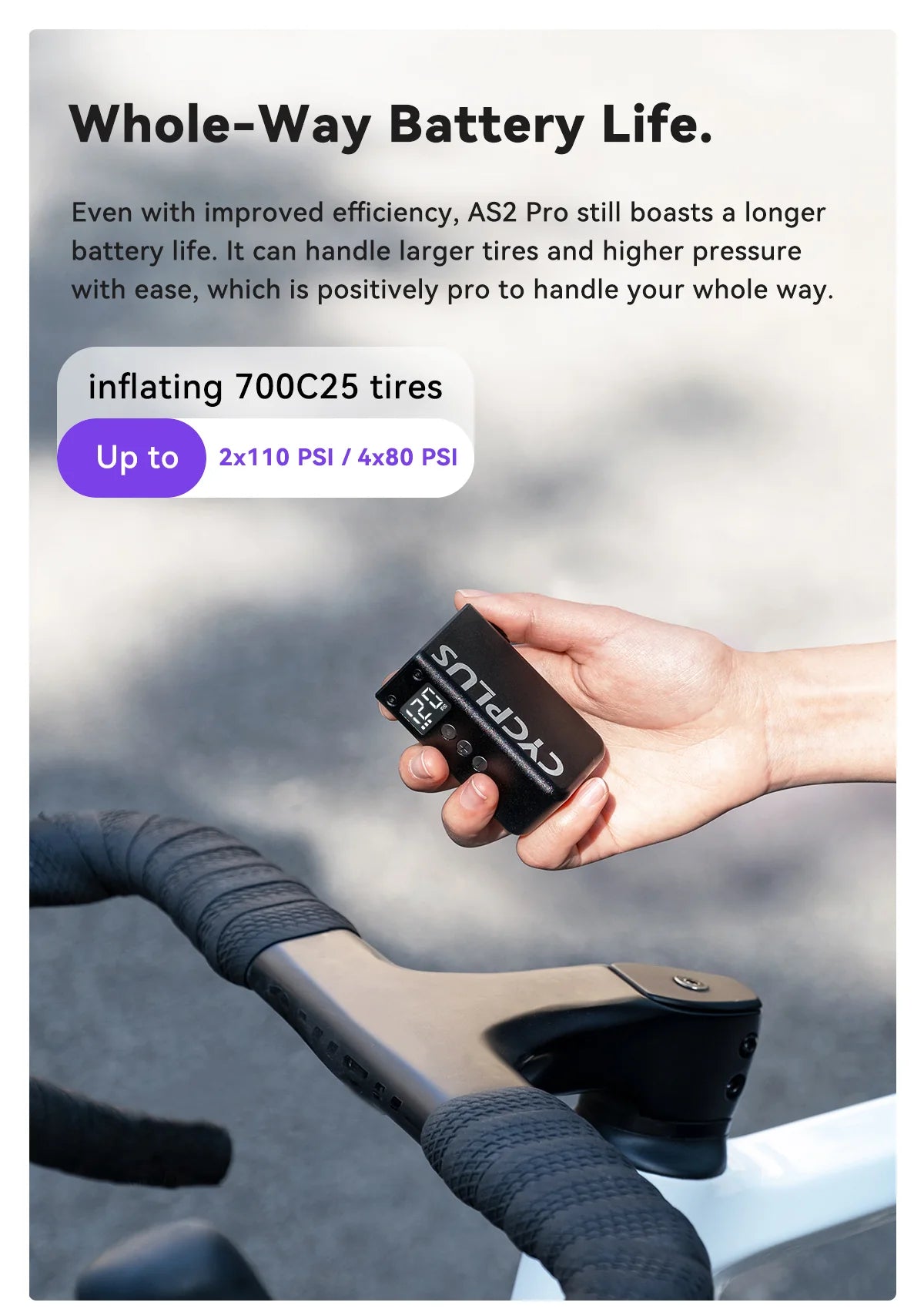 CYCPLUS TINY E-PUMP FOR BIKE AS2 PRO