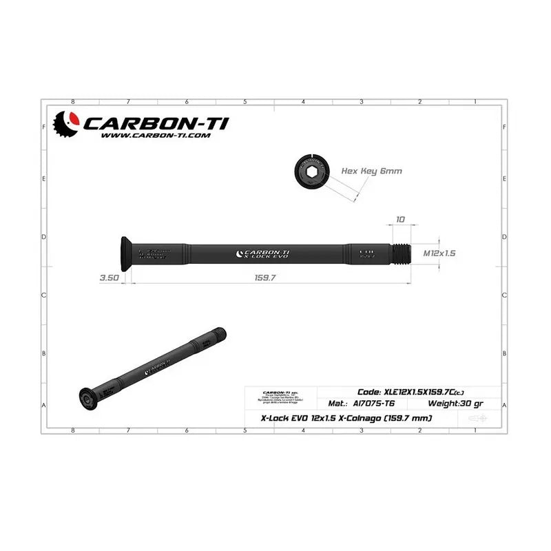 Carbon-Ti X-Lock EVO 12x1.5 X-Colnago Axle