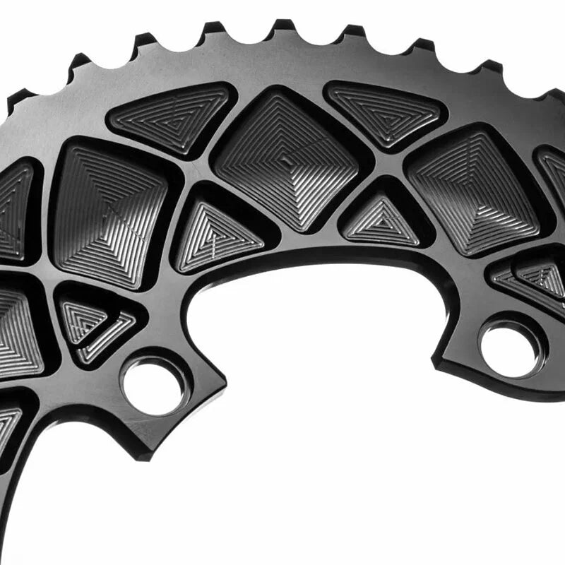 AbsoluteBlack Premium Oval 2X BCD110X4 Road Chainring (For Shimano)