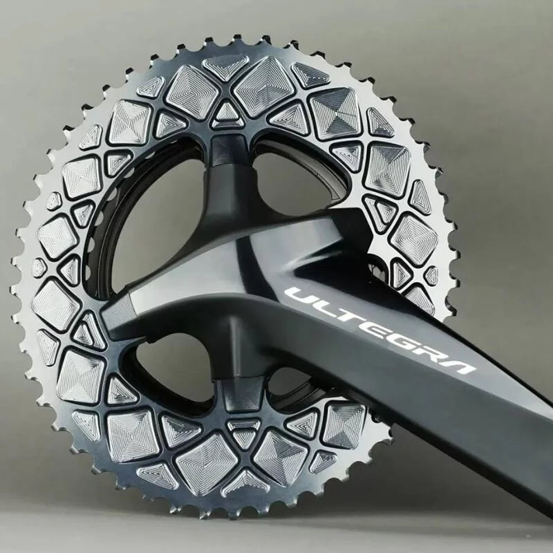 AbsoluteBlack Premium Oval 2X BCD110X4 Road Chainring (For Shimano)