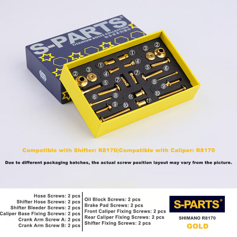 S-PARTS Road Bike Drivetrain Titanium Screw Kit Adaptation for SHIMANO