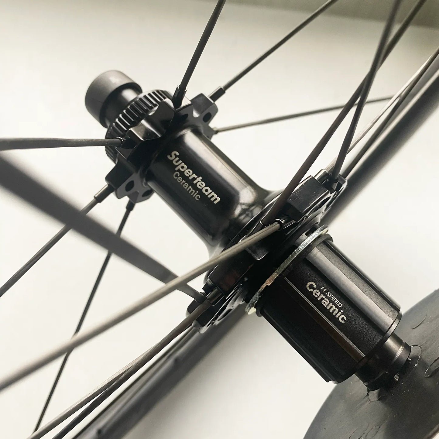 SuperTeam 50SL Ceramic Carbon Spoke Road Wheelset Tubeless Ready Disc