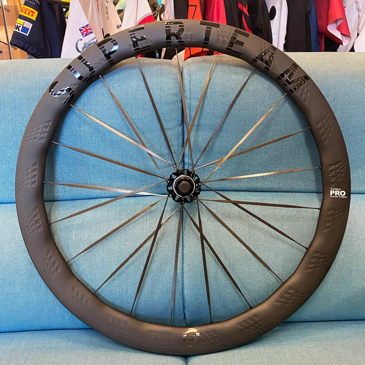 SuperTeam Turbul Pro 50 Ceramic Carbon Spoke Road Wheelset Tubeless Ready Disc