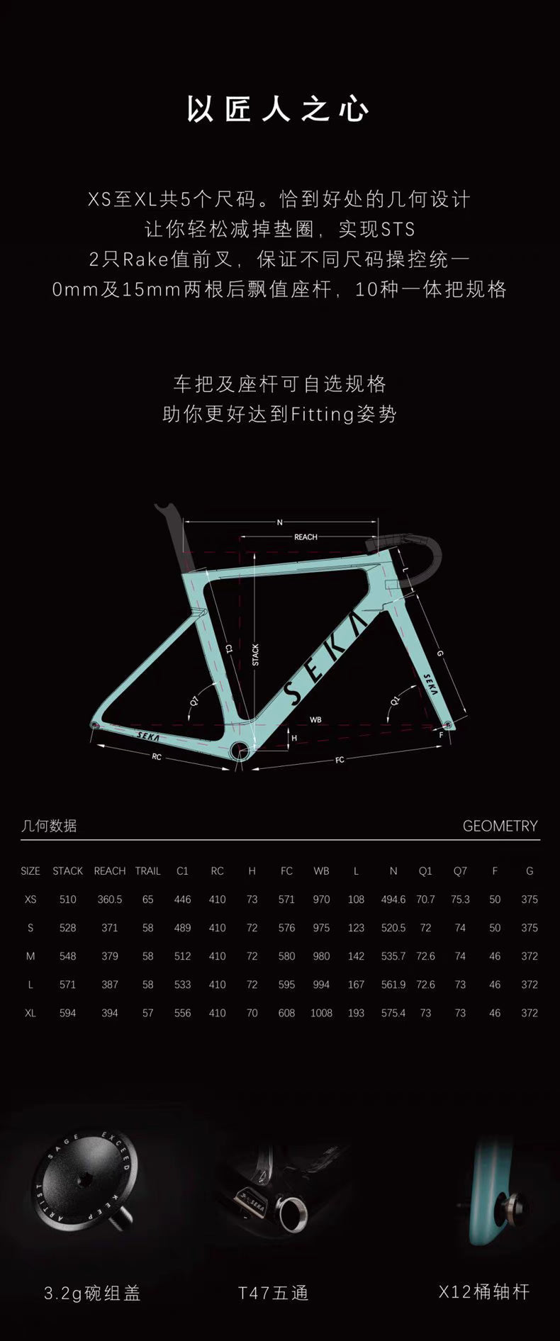 SEKA Exceed Standard Roadbike Frameset